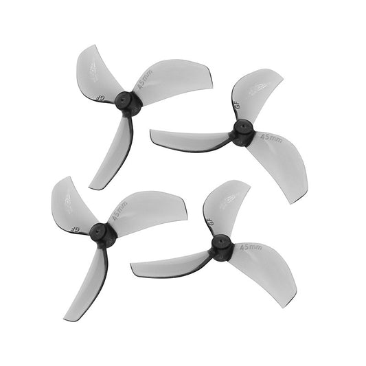 10551 1 propellers gemfan 45mm 3 pc durable 1mm clear gray 4ccw 4cw