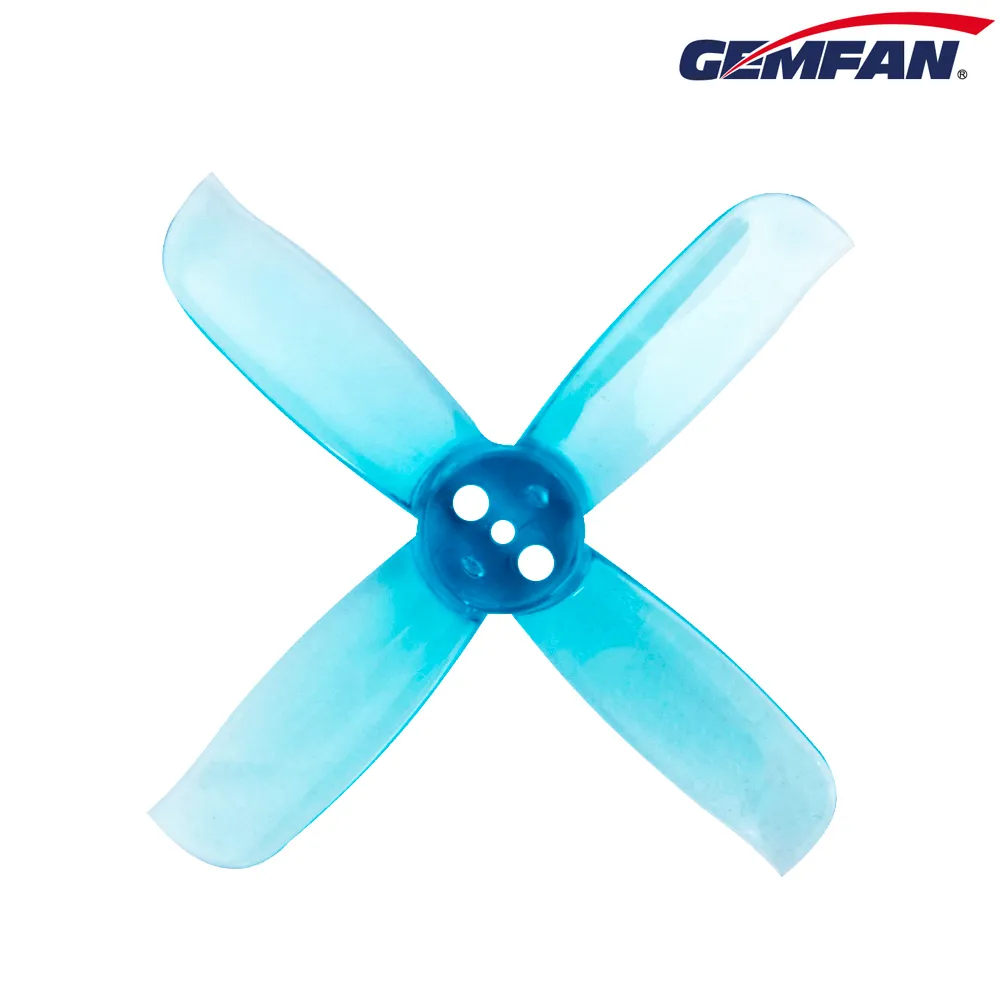 11460 1 propellers gemfan hulkie 2036 4 pc durable 4 blade t mount clear blue 4ccw 4cw