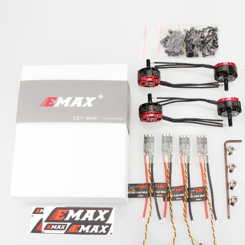 12402 3 motors emax rs2205 30a blheli lightning esc combo 2300kv