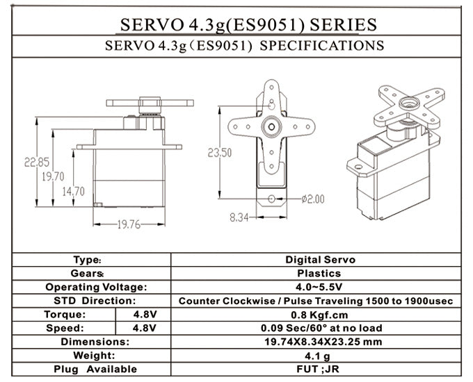 12588 6 servo emax es9051