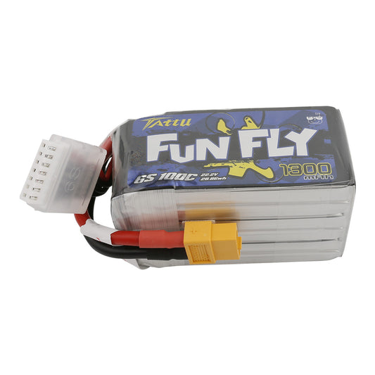 12889 battery tattu funfly series lipo 6s 1300mah 22 2v 100c xt60