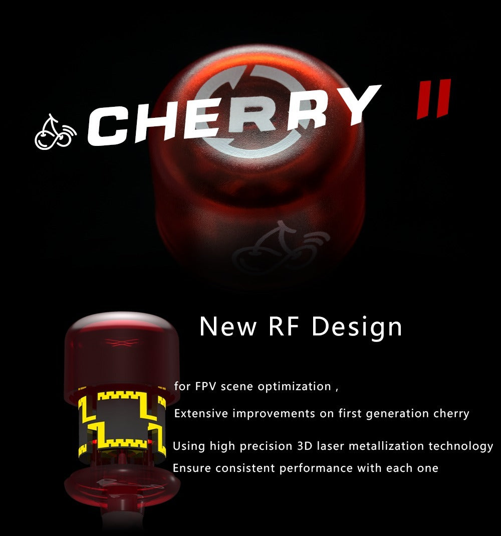 12955 3 antenna rushfpv cherry sma rhcp transparent red
