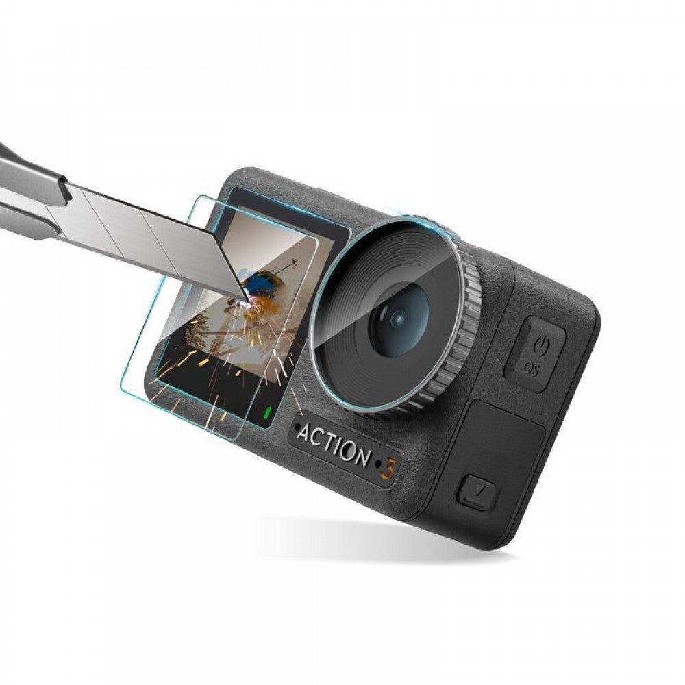 13480 1 tempered glass screen protector film startrc for dji action 3 2pcs pack