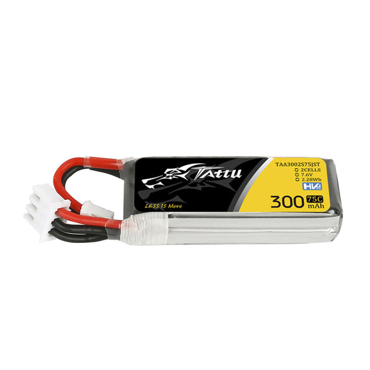 14319 battery tattu lipo 2s 7 6v 300mah 75c with jst phr plug