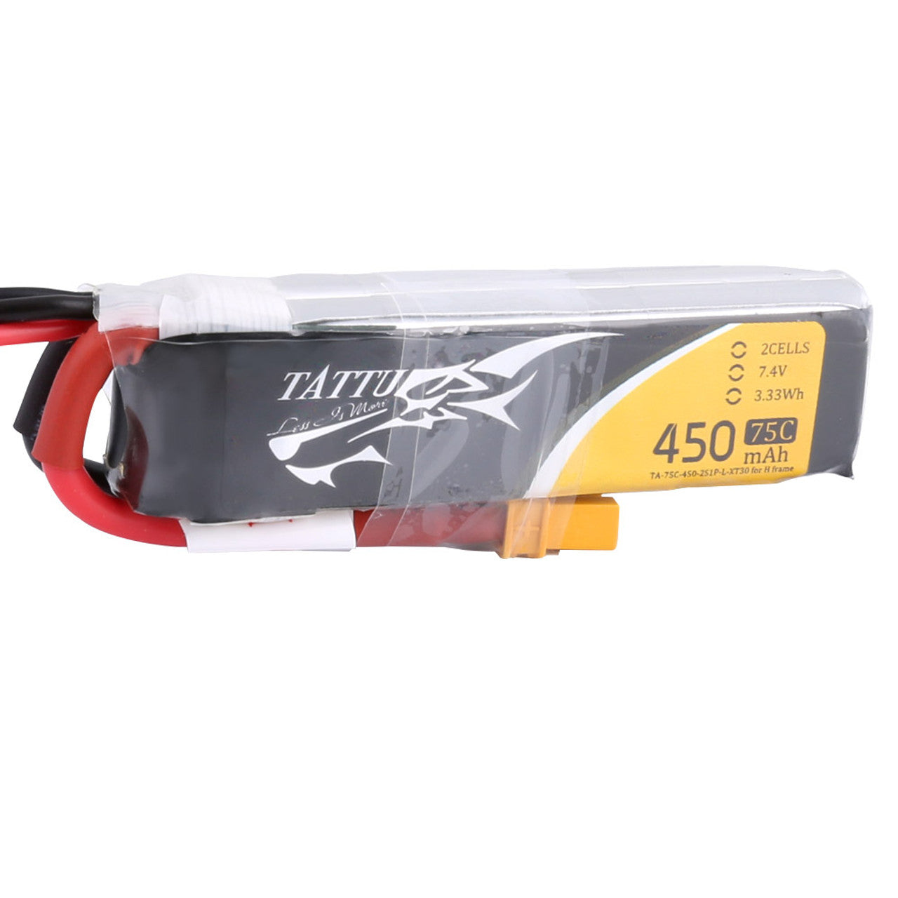 14322 battery tattu lipo 2s 7 4v 450mah 75c with xt30 plug