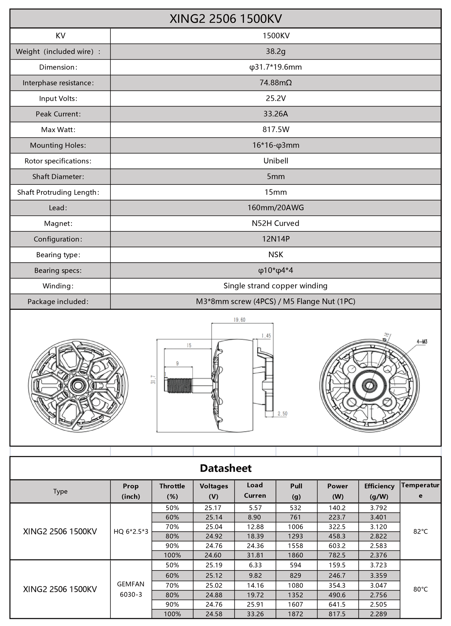15006 4 motor iflight xing2 2506 unibell 1500kv