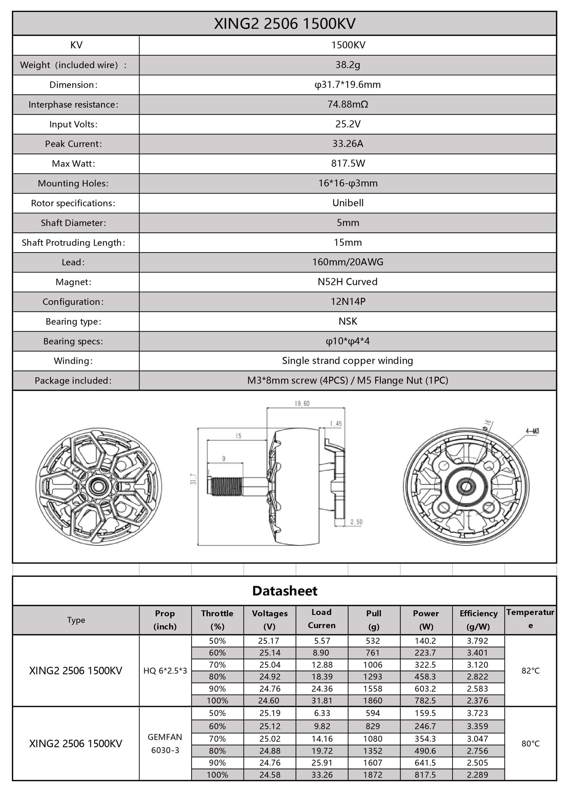15006 4 motor iflight xing2 2506 unibell 1500kv