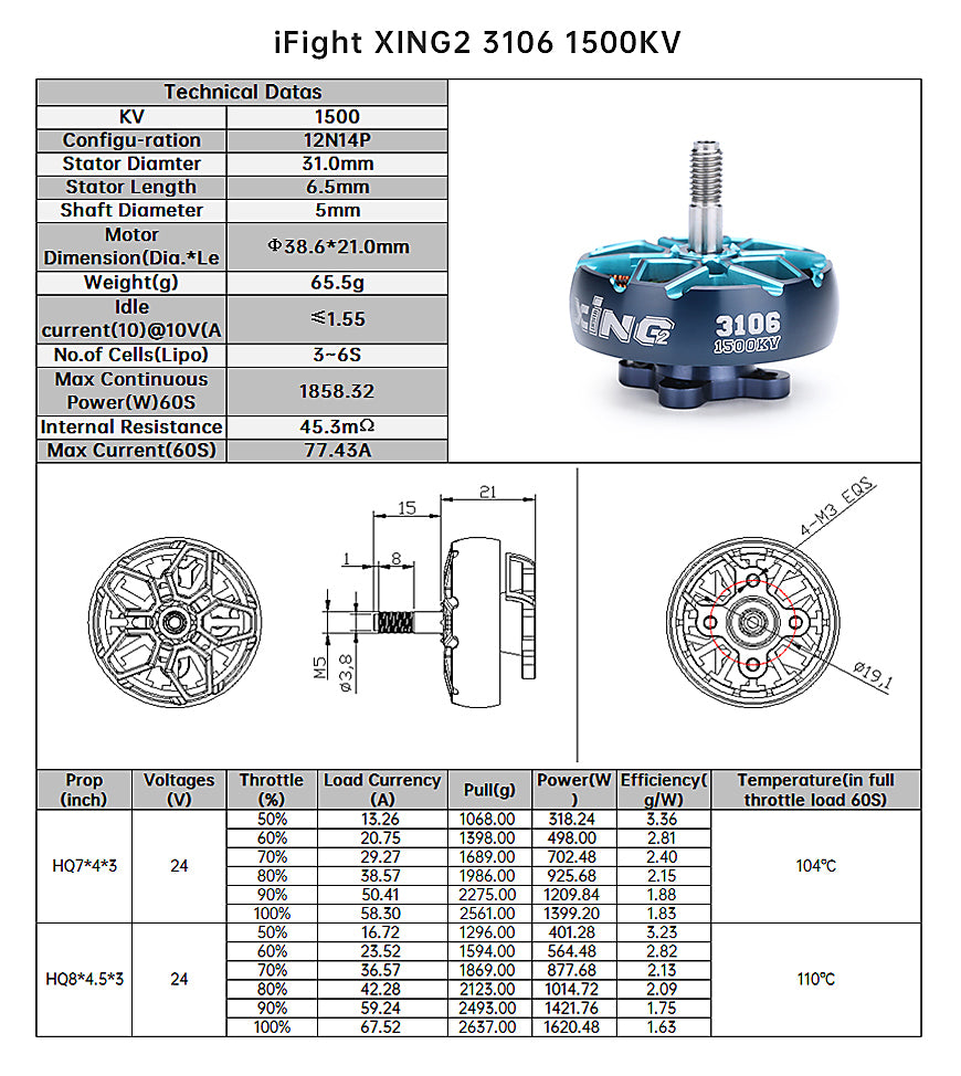 15015 2 motor iflight xing2 3106 unibell 1500kv