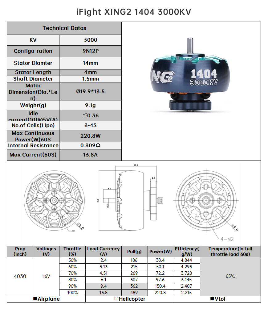15027 motor iflight xing2 1404 unibell 3000kv