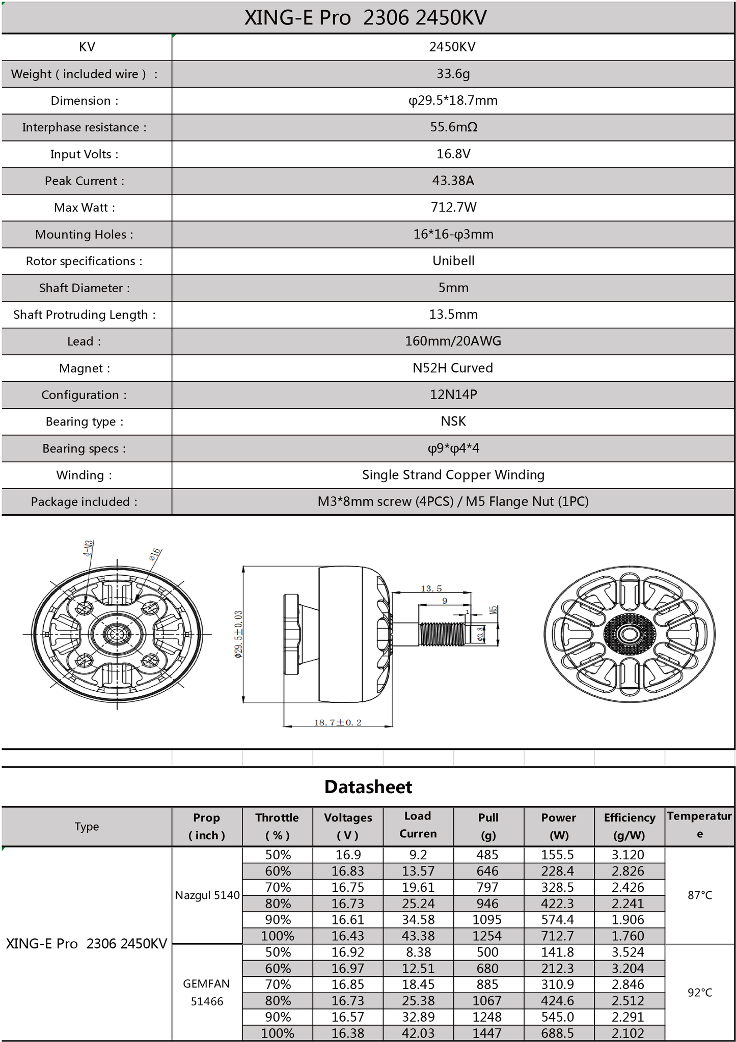 15066 1 motor iflight xing e pro 2306 2 6s 2450kv unibell