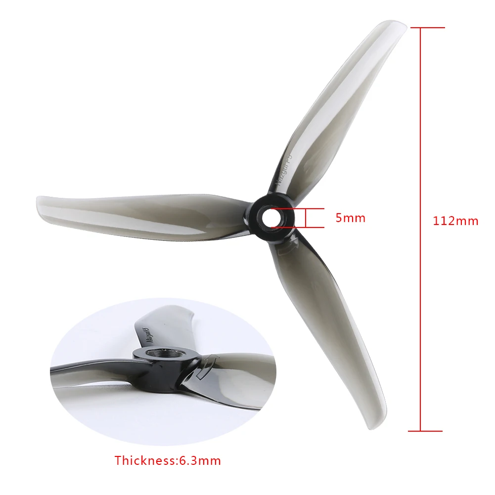 15537 5 propellers iflight nazgul f5 tri blades 2cw 2ccw cyan