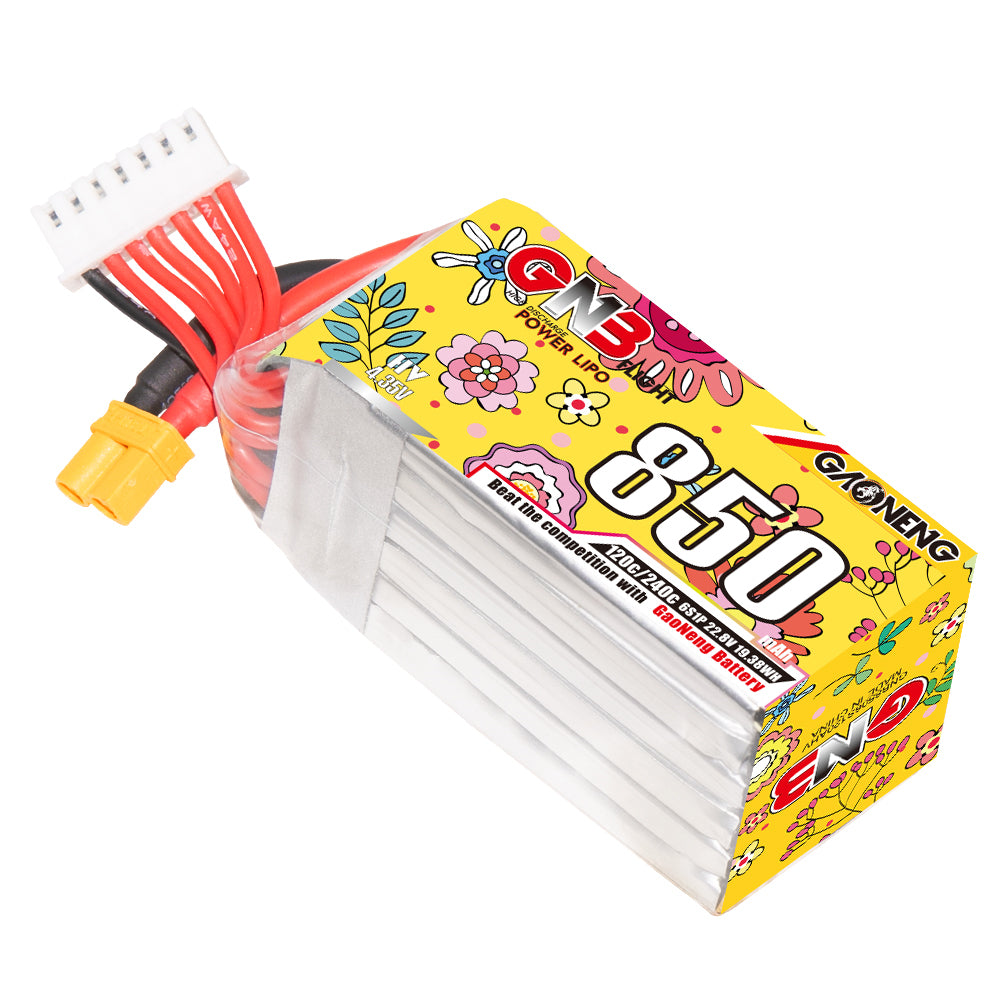 16014 battery gnb gaoneng lihv 6s 22 8v 850mah 120c xt30