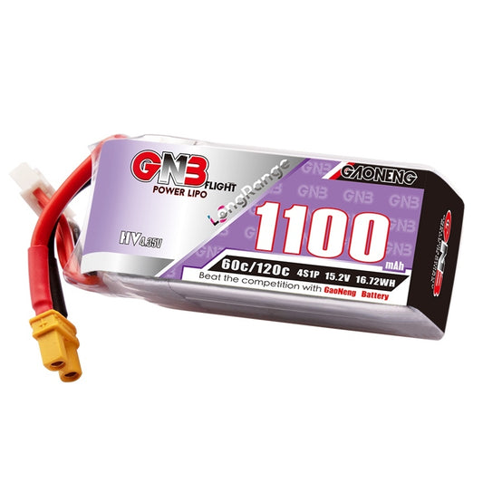 16017 battery gnb gaoneng lihv 4s 15 2v 1100mah 60c xt30