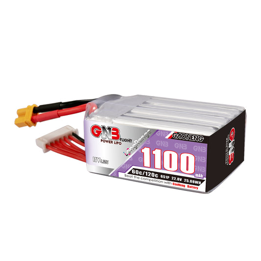 16020 battery gnb gaoneng lihv 6s 22 8v 1100mah 60c xt30