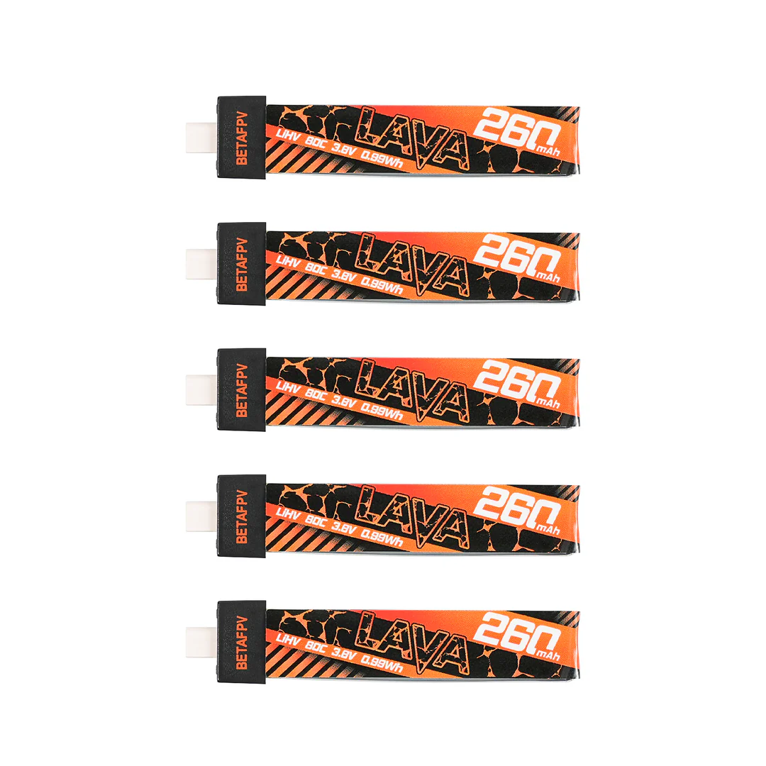 BETAFPV LAVA 1S 260mAh 80C baterija (5 vnt.)