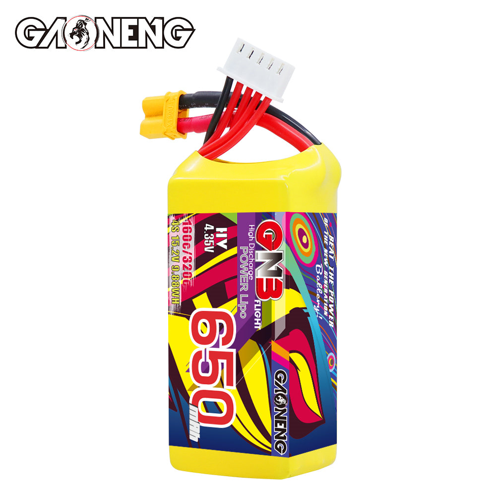 Akumuliatorius GNB GAONENG 650mah 4S1P 15.2V HV 160C XH-JST 5P XT30