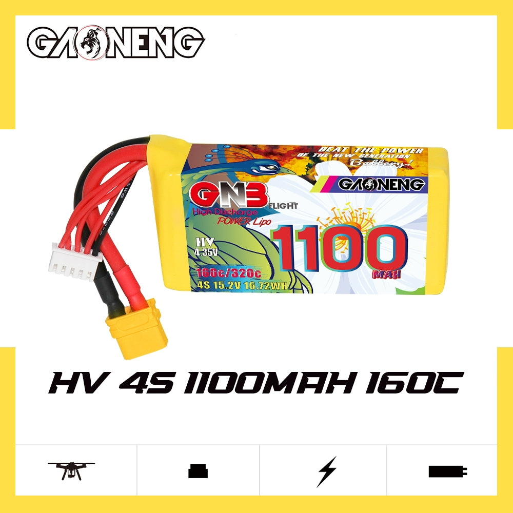 Akumuliatorius GNB GAONENG 1100mah 4S1P 15.2V HV 160C XH-JST 5P XT60