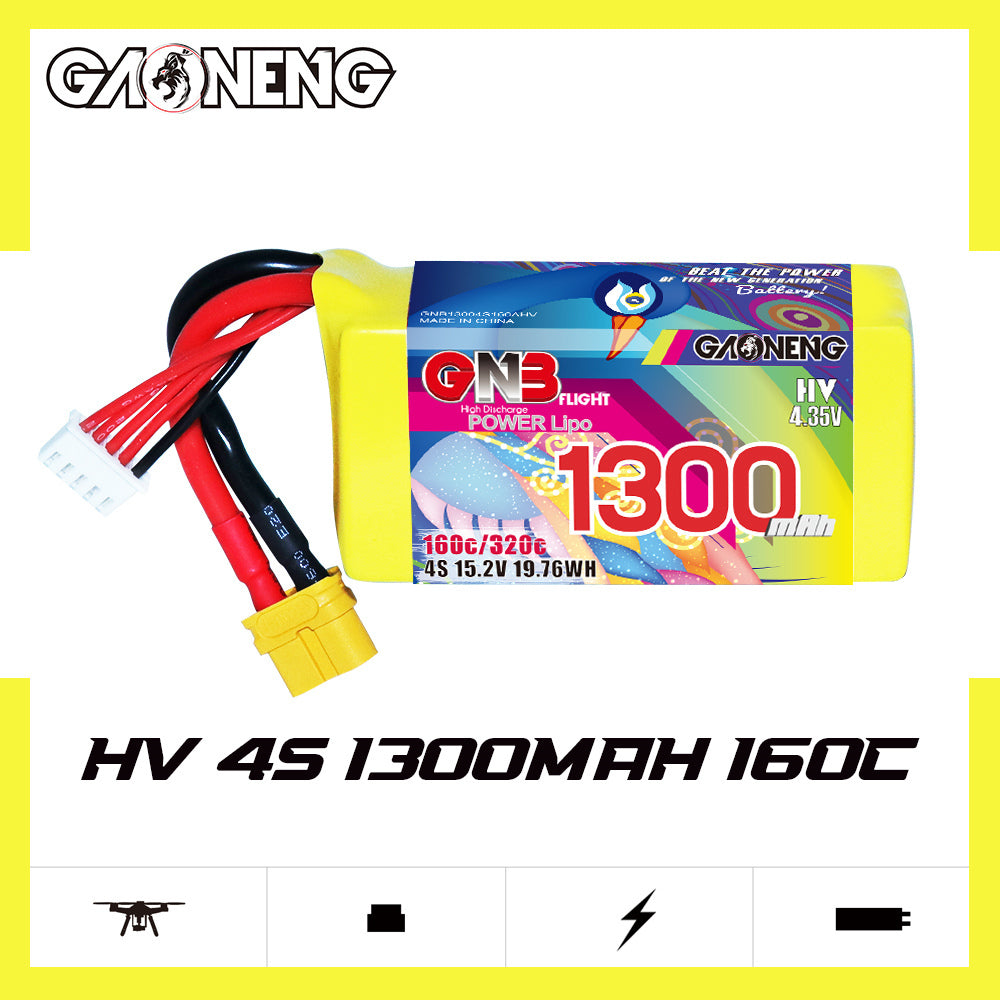 Akumuliatorius GNB GAONENG 1300mah 4S1P 15.2V HV 160C XH-JST 5P XT60