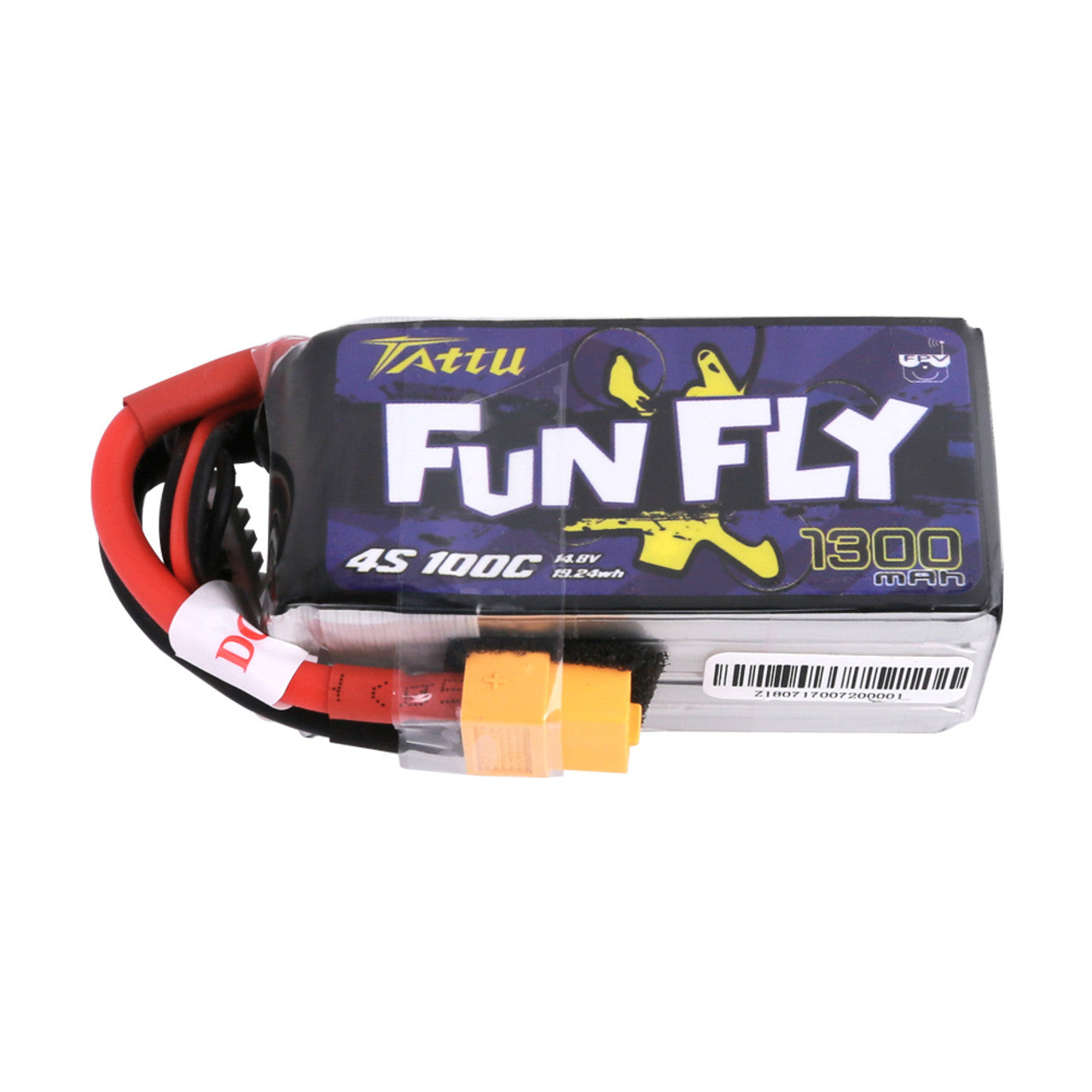 „Tattu Funfly“ serijos LiPo 4S 1300mAh 14.8V 100C XT60 akumuliatorius