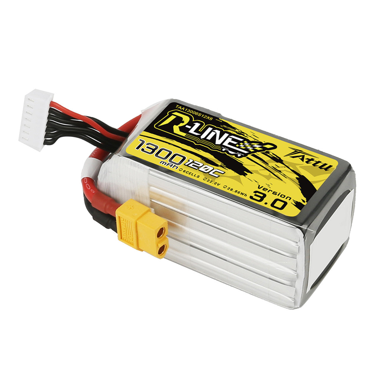 Akumuliatorius Tattu R-Line 3.0 LiPo 6S 22.2V 1300mAh 120C XT60