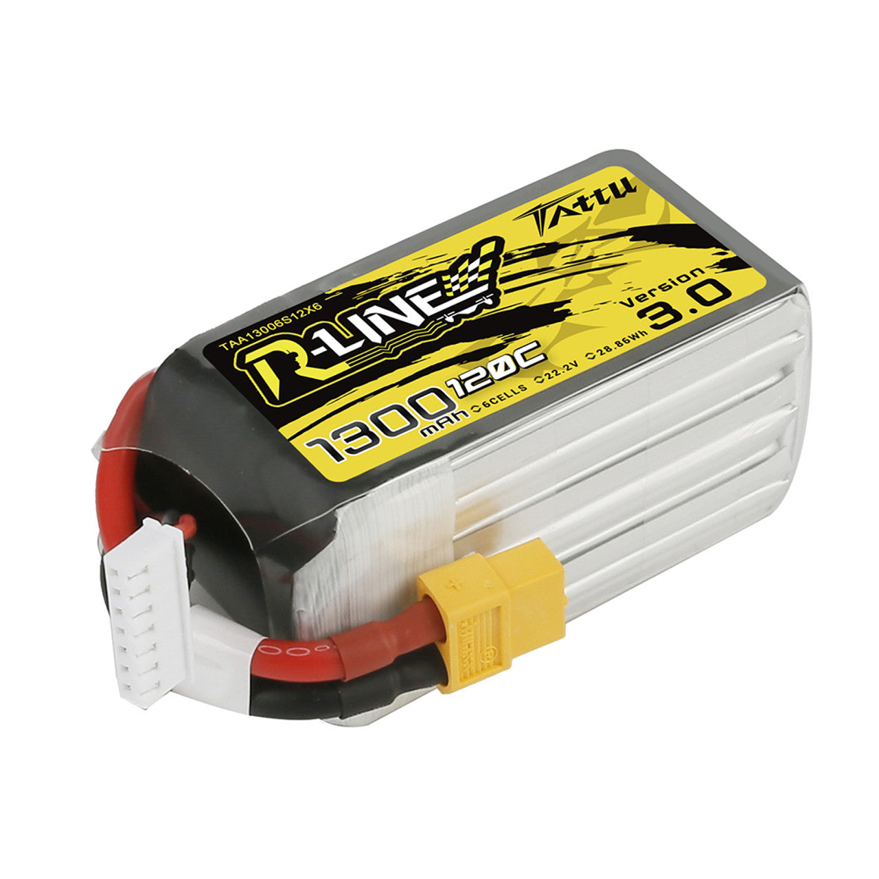 Akumuliatorius Tattu R-Line 3.0 LiPo 6S 22.2V 1300mAh 120C XT60
