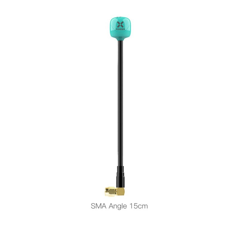 Antena „Foxeer Lollipop 4 Plus“ 5.8G 2.6dBi RHCP 15cm SMA kampinė žalsvai mėlyna (2vnt.)