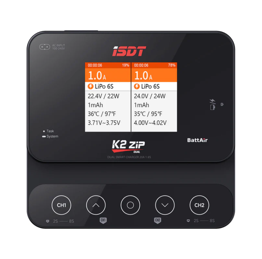 Išmanusis įkroviklis ISDT K2 zip AC 200W / DC 500W dviejų kanalų