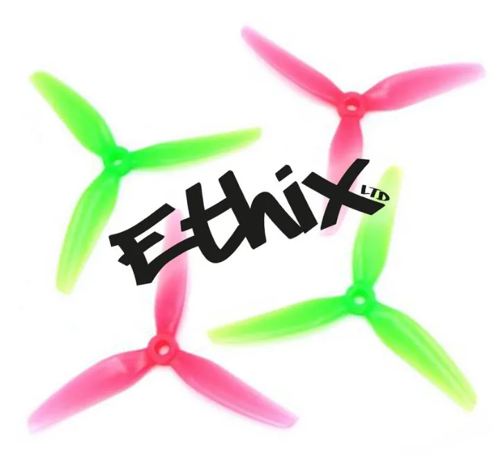 Propeleriai HQProp Ethix S3 3 menčių 5" arbūzų spalvos (2 pagal laikrodžio rodyklę + 2 prieš laikrodžio rodyklę)