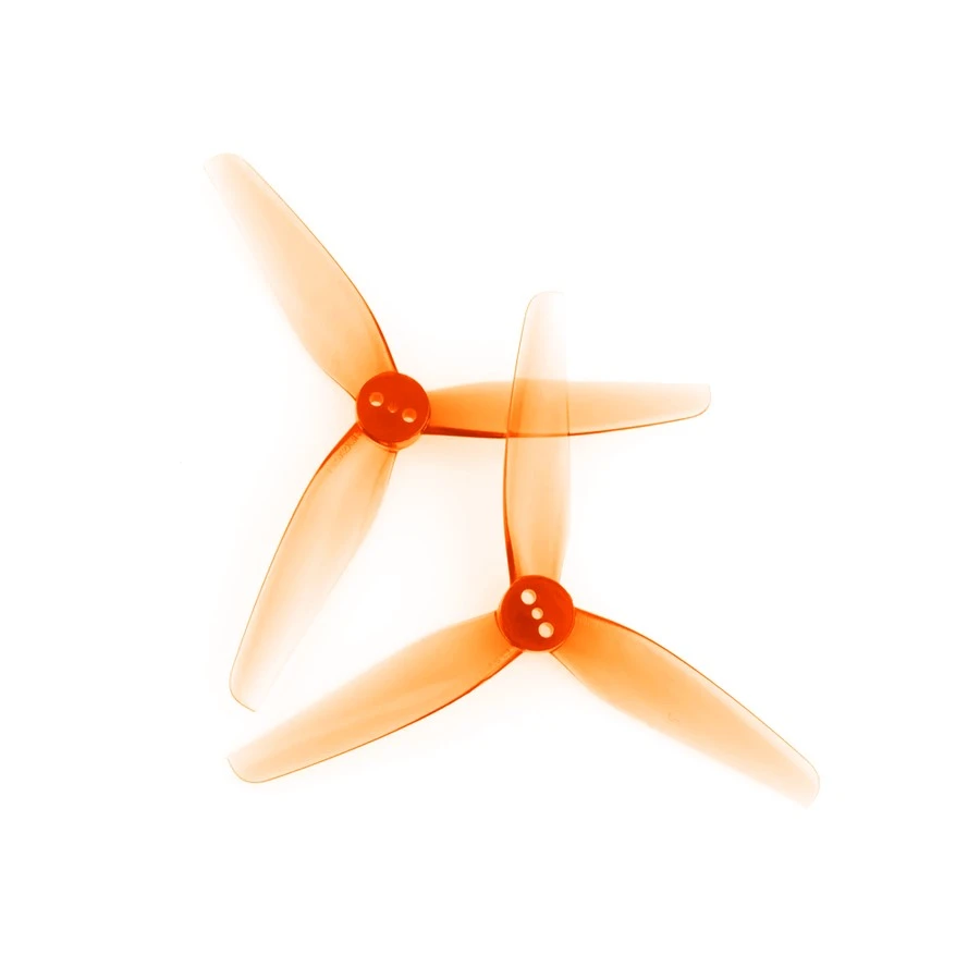 HQProp 3 menčių sraigtai, 3,5 colio, oranžiniai, 1,5 mm (2 prieš laikrodžio rodyklę + 2 pagal laikrodžio rodyklę)