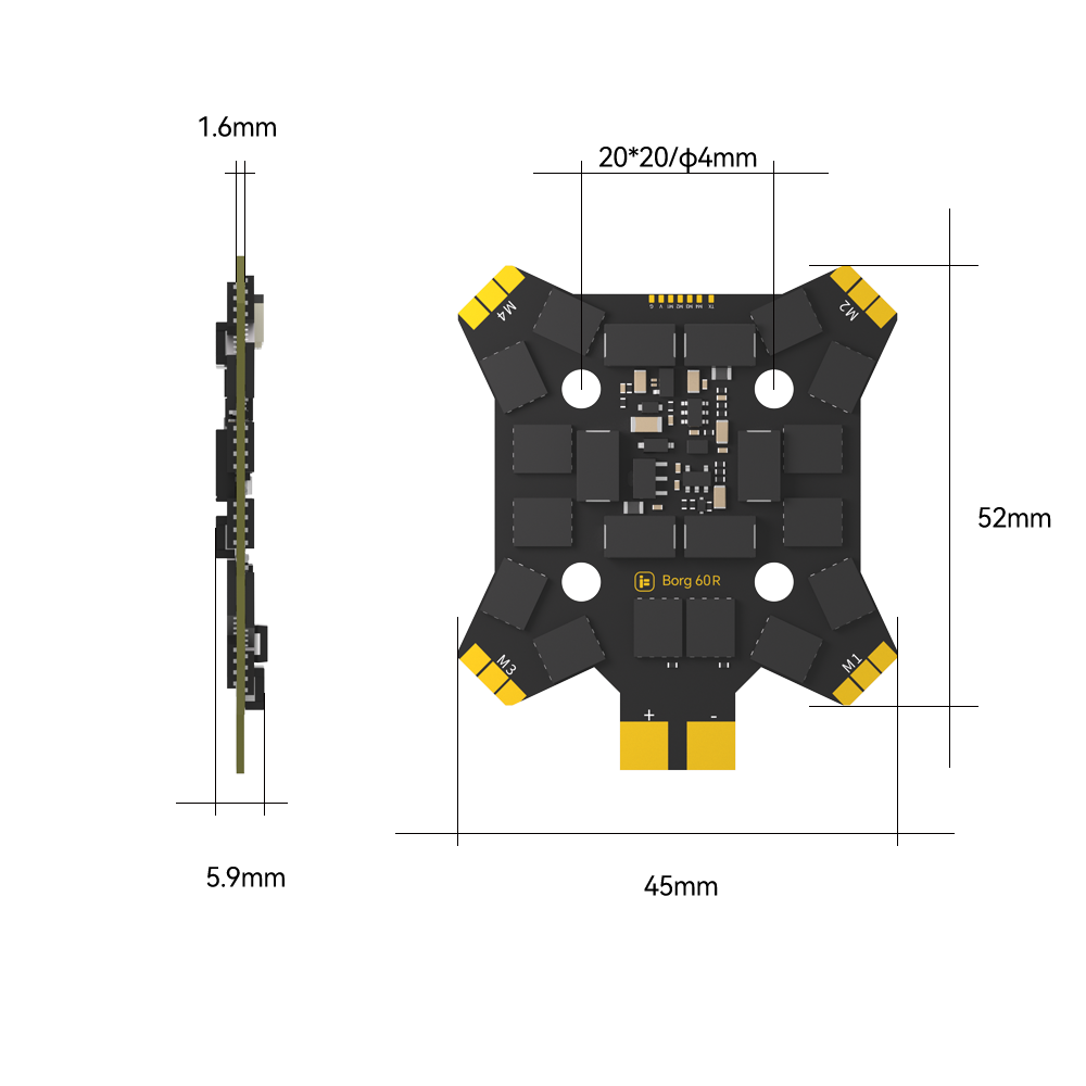 „iFlight Borg 5S RX“ stackas (Borg 60R ESC)