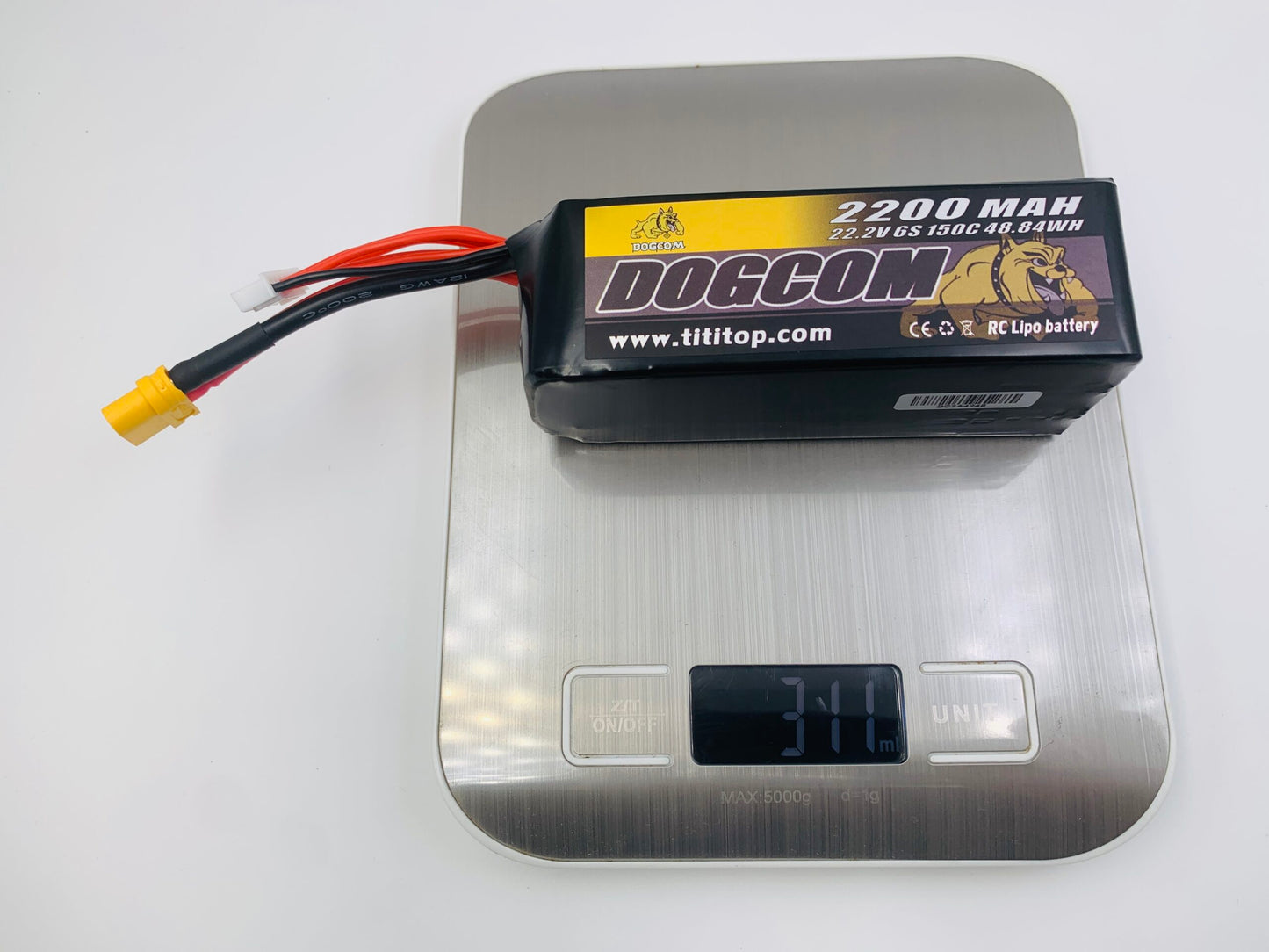 Baterija DOGCOM 2200 mAh 6S 22,2 V 150C LiPo XT60