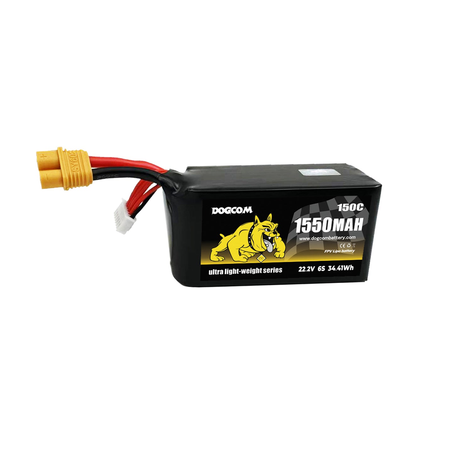 Akumuliatorius DOGCOM 1550mAh 6S 150C 22.2V LiPo Ultra Series