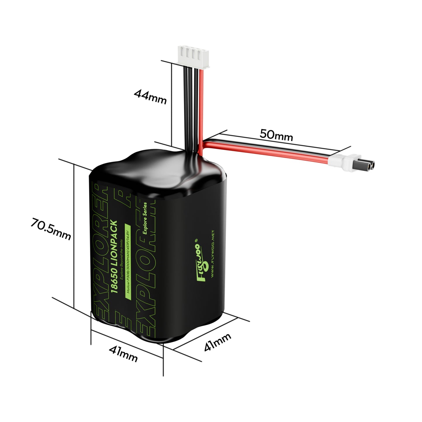 Akumuliatorius FLYWOO Explorer 3000mAh 4S Molicell P30B 18650 Lionpack XT30UP
