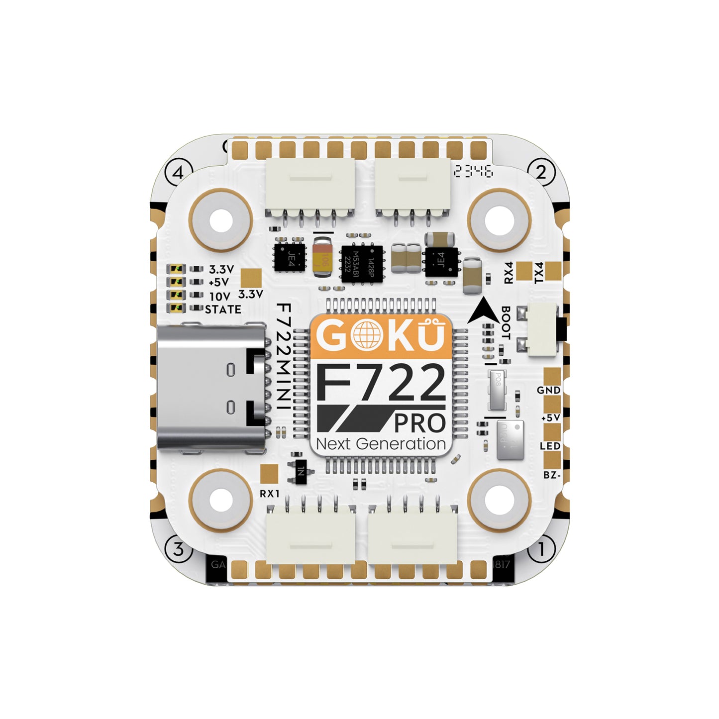 FLYWOO GOKU F722 Pro Mini V2 45A 32 bitų 128K AM32 20x20 akumuliatorius