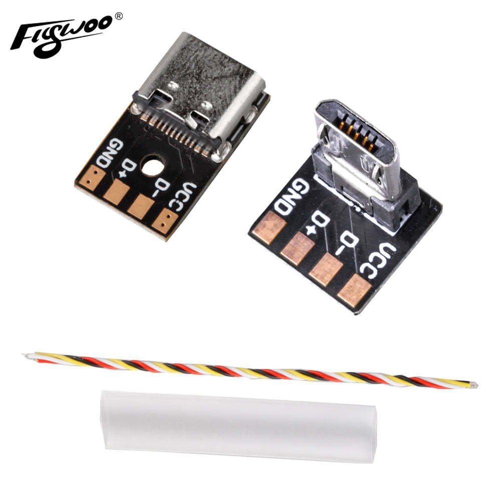 Adapteris FLYWOO Micro USB (kištukas) į USB Type-C (lizdas)