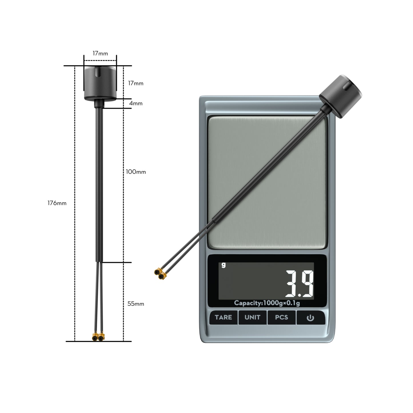 Adapteris FLYWOO Balck XT30U kištukas į XT60H kištuką (2 vnt.)