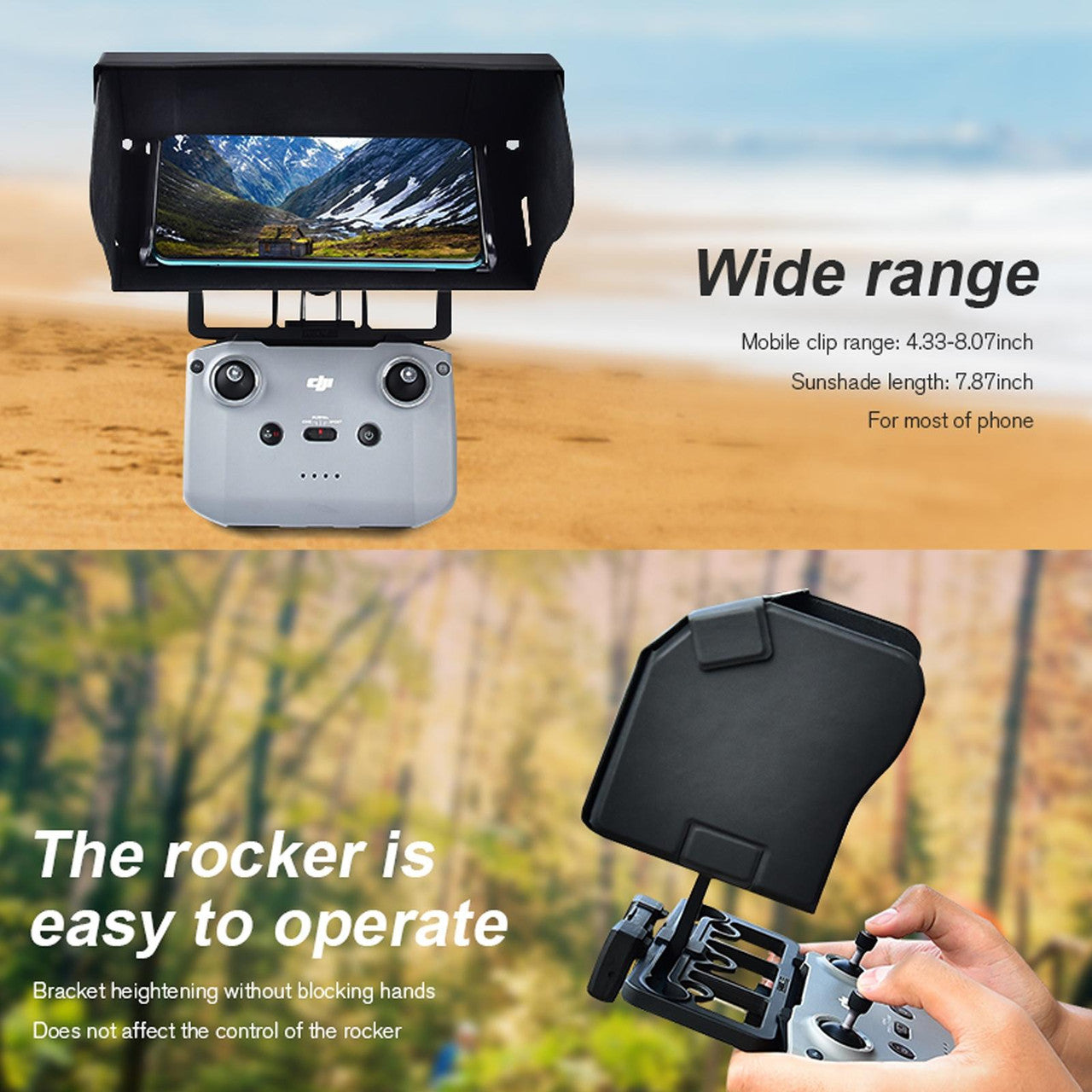 6444 1 tablet stand sunshade startrc for dji mavic series remote controller