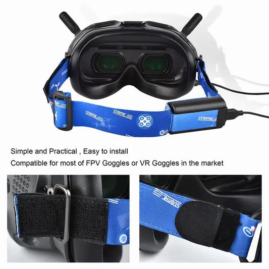 6744 head strap startrc for dji fpv goggles v2 blue