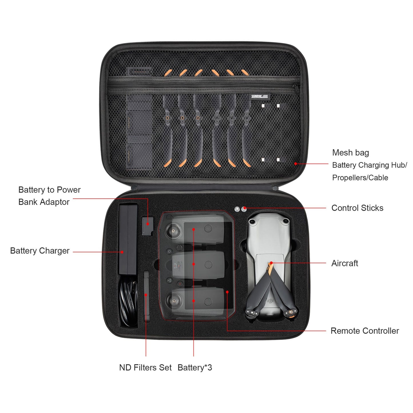 6837 2 case startrc for mavic air 2 2s with dji smart controller