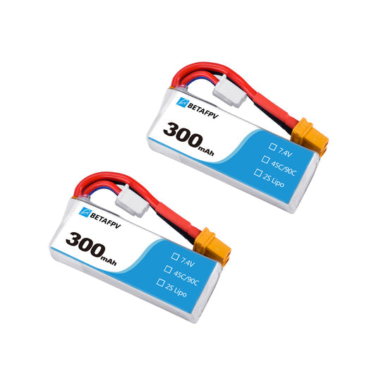 8607 battery betafpv lipo 2s 7 4v 300mah 2s 45c xt30 2pcs