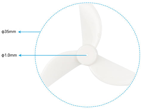 9327 7 propellers gemfan 35mm 3 blade 1 0mm shaft 4pcs white