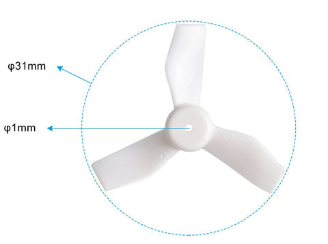 9348 4 propellers gemfan 31mm 3 blade for 65mm frame 1 0mm shaft black 4pcs