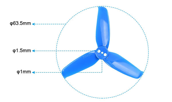 9390 7 propellers gemfan 2540 3 blade 1 5mm shaft