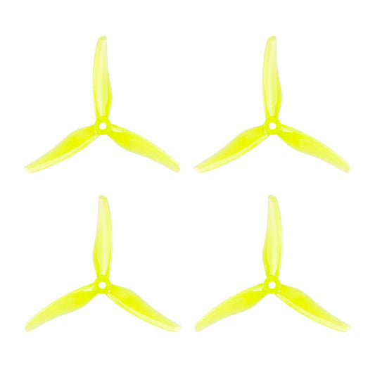 9444 2 propellers gemfan hurricane 51433 3 blade 5mm shaft yellow