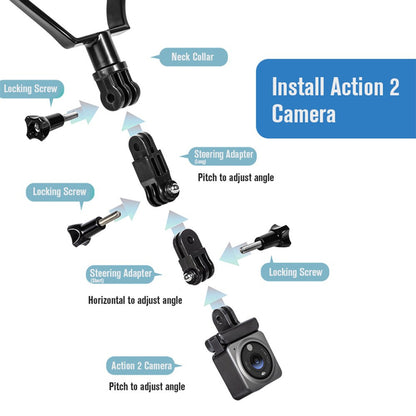 13444 6 neck holder mount startrc for insta360 x3 dji action 3 action 2 osmo action fimi palm 2 fimi palm gopro hero 8 9 10 11 insta360 one one x one x2 evo