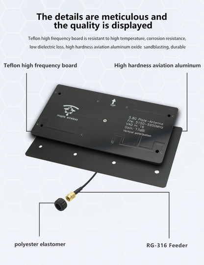 14424 5 antenna maple wireless 17db directional sma aat