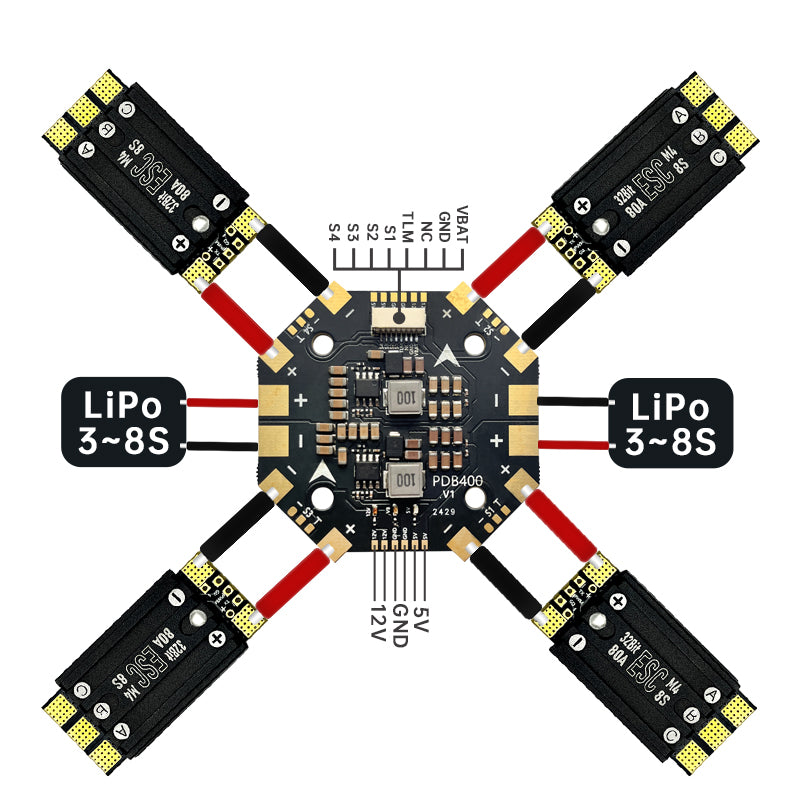 Maitinimo paskirstymo plokštė PILOTIX PDB400 8S 400A