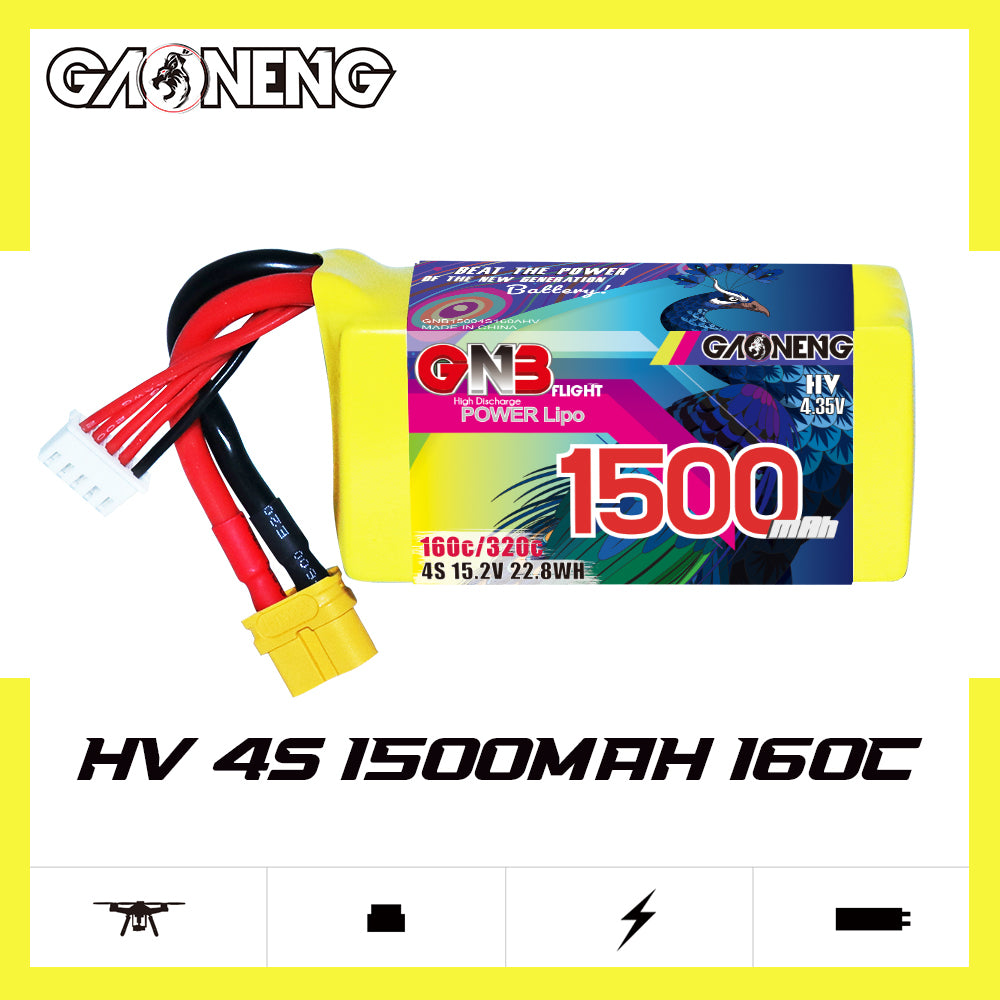 Akumuliatorius GNB GAONENG 1500mah 4S1P 15.2V HV 160C XH-JST 5P XT60 