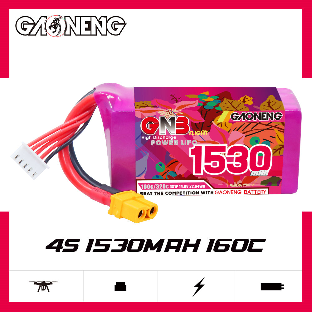Akumuliatorius GNB GAONENG 1530mah 4S1P 14.8V 160C XH-JST 5P XT60 