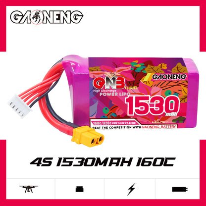 Akumuliatorius GNB GAONENG 1530mah 4S1P 14.8V 160C XH-JST 5P XT60 